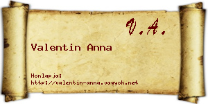 Valentin Anna névjegykártya